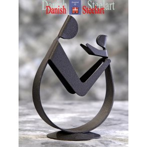 Mor og barn skulptur